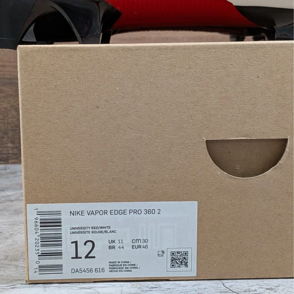 Nike Vapor Edge Pro 360 2 Men's 12 Univ. Red White Football Cleats DA5456-616